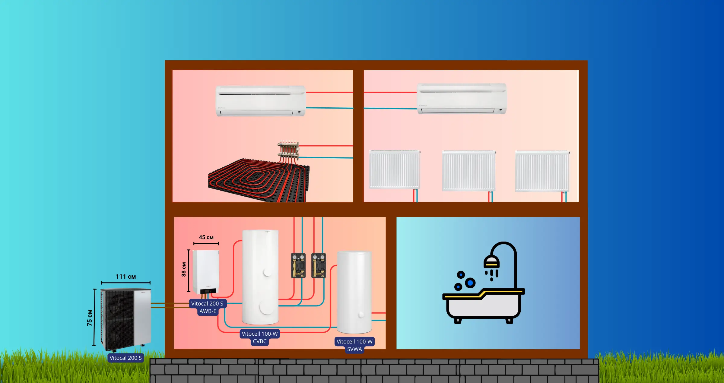 Тепловий насос повітря-вода Viessmann Vitocal 200-S 16 кВт